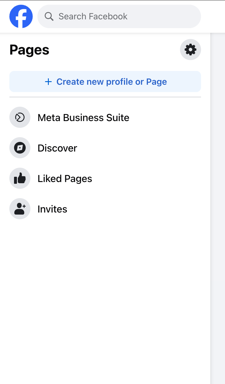 Create new profile or Page