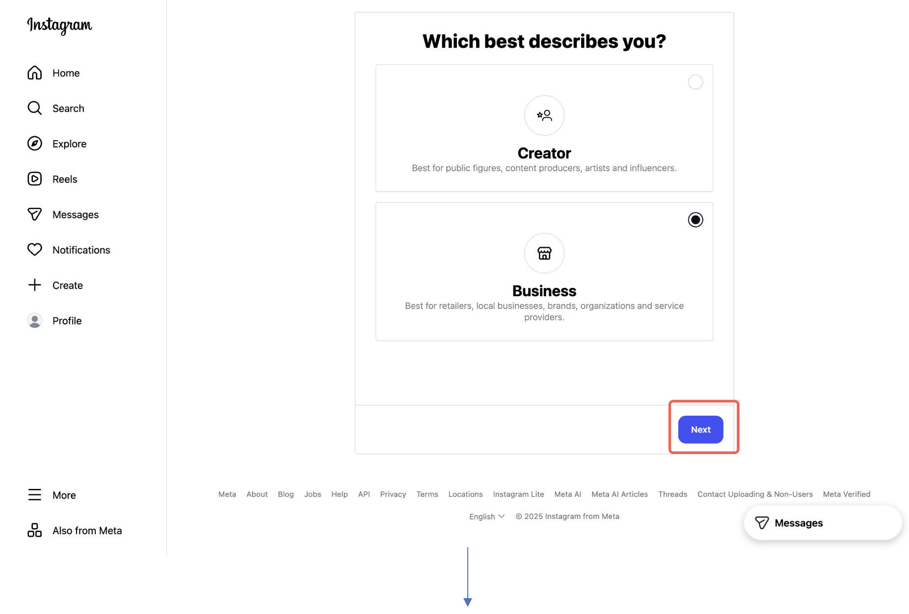 Instagram Business account setup