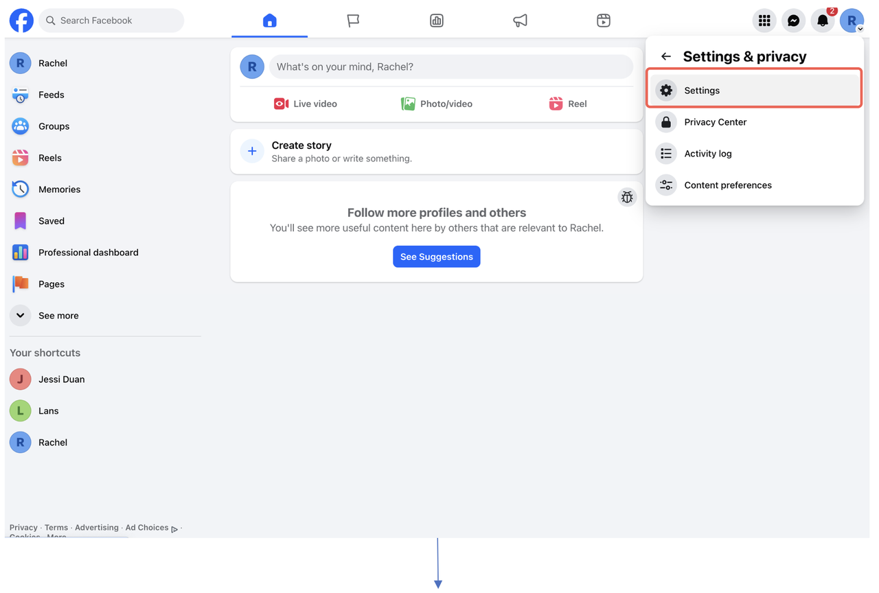 Connect Instagram to Facebook Page