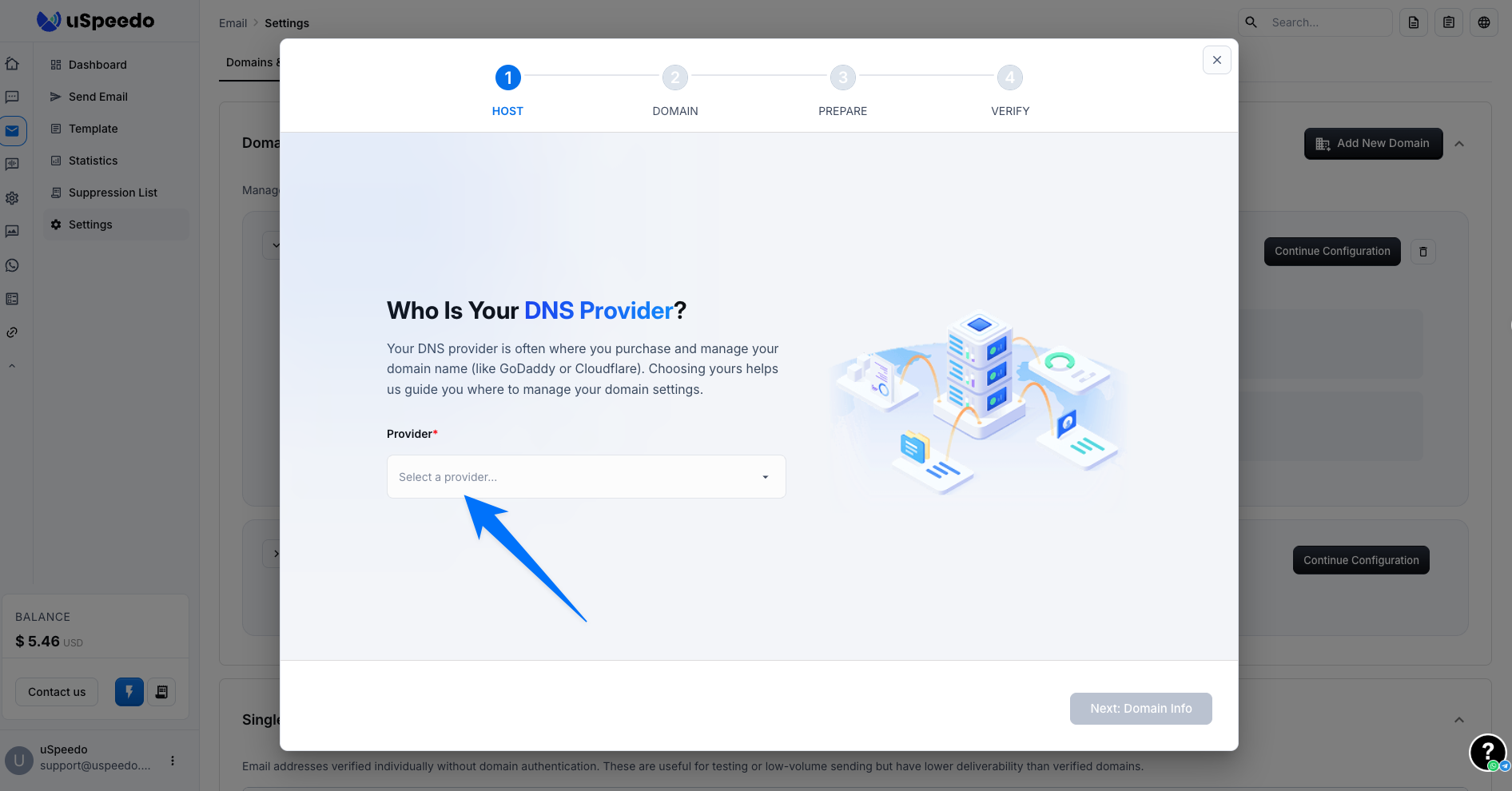 Domain Configuration | uSpeedo