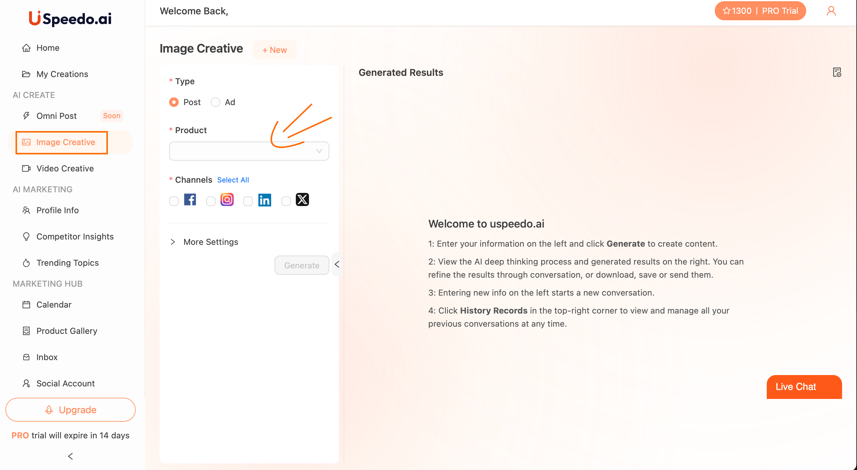 uSpeedo Quick Start Checklist Image Creative Page